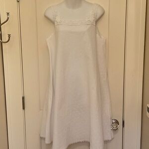 Verena Designs Embroidered White Nightgown Size L 100% Cotton Made in USA